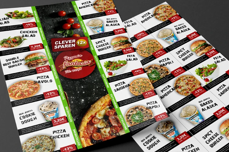 Gedruckte Coupon-Bögen wie bei McDonald's für deinen Liefershop