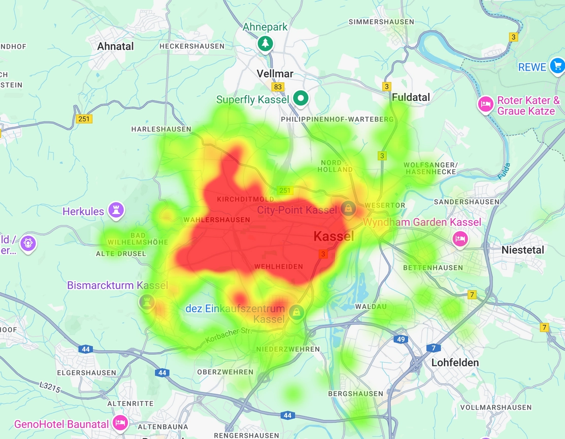 KI-Heatmap zeigt, wo deine Kunden wohnen