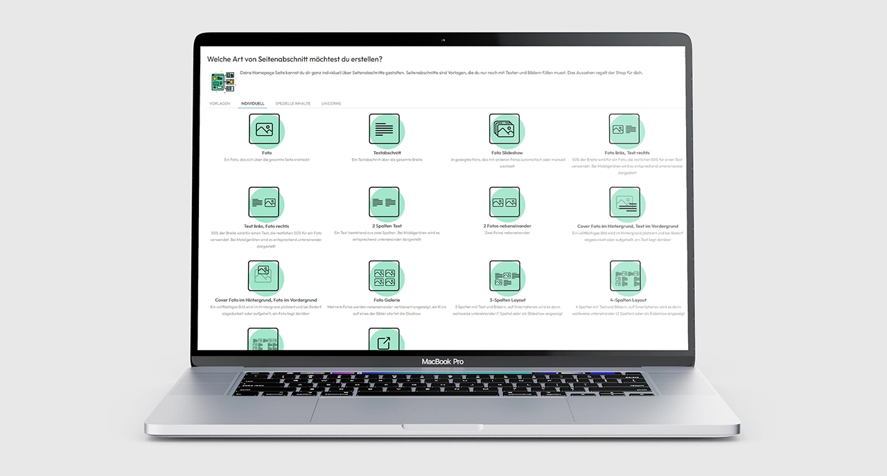 Homepage-Baukasten: Shop und Homepage in einem System