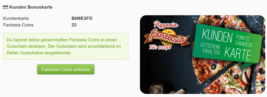 Einlösen der Punkte